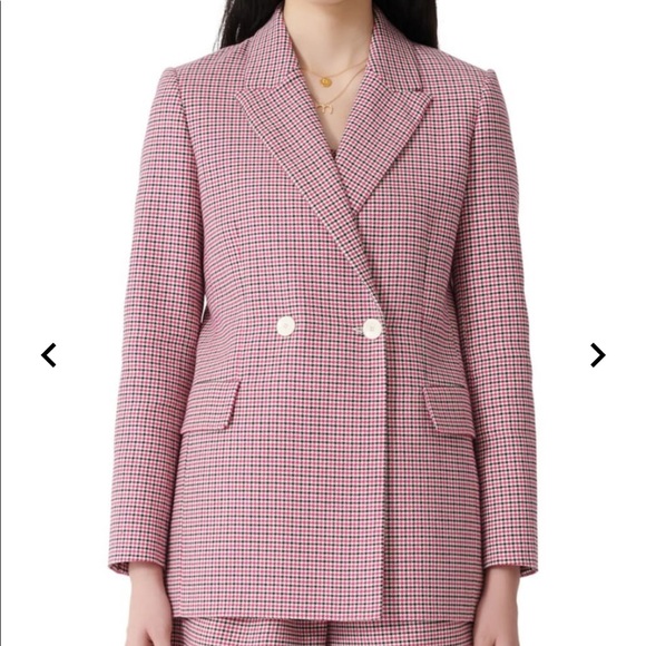 maje vic houndstooth blazer